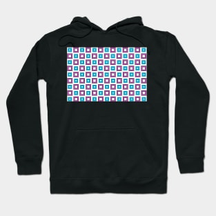 Repeating Squares Pattern abstract in blue and purple Hoodie